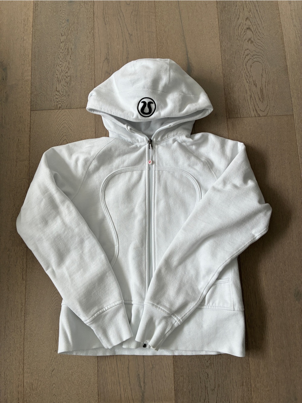 lululemon athletica women’s White Hooded Zip-Up Jacket